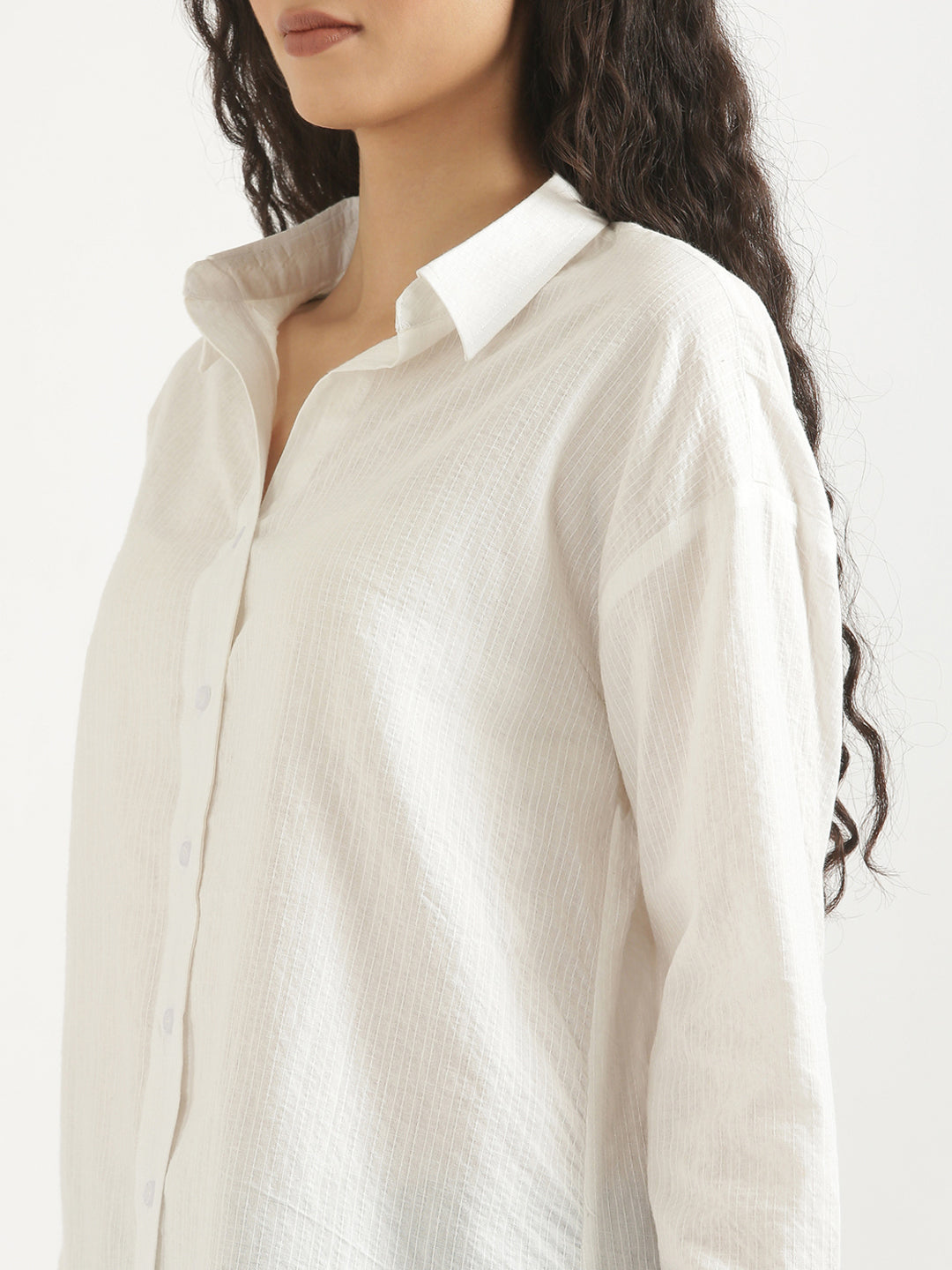Oversized Cotton Shirts - White
