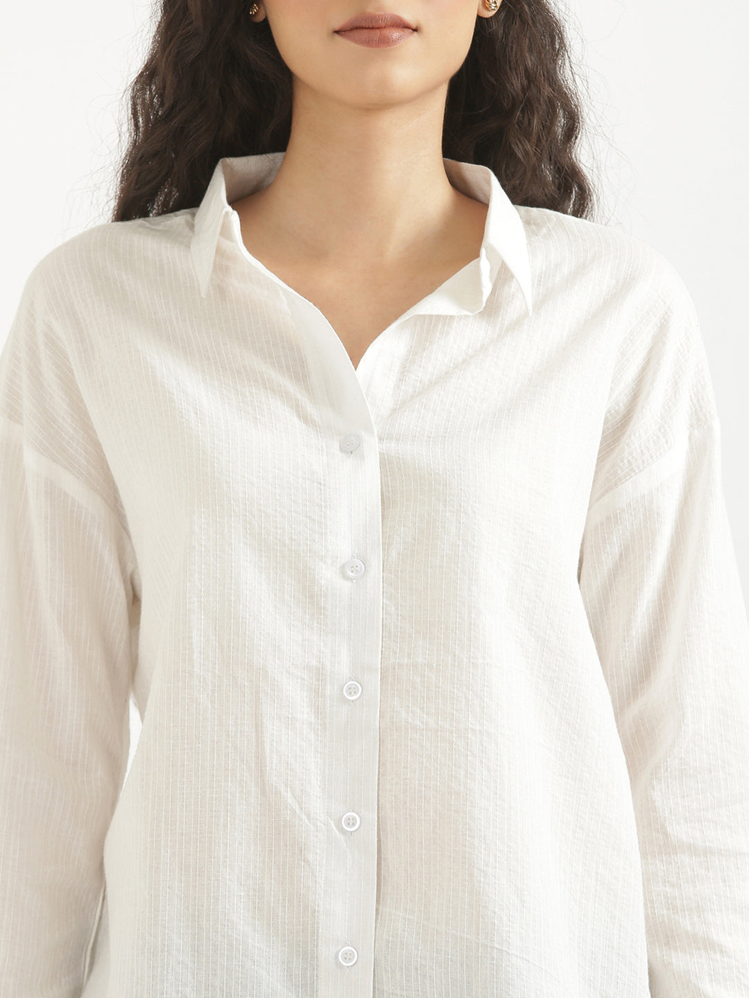 Oversized Cotton Shirts - White