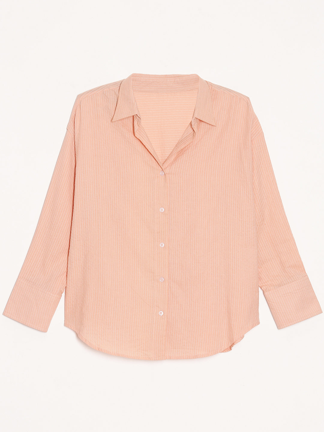Oversized Cotton Shirts - Peach