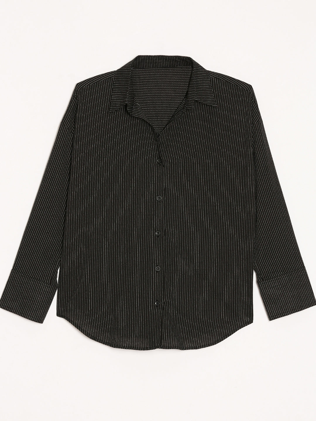 Oversized Cotton Shirts - Black