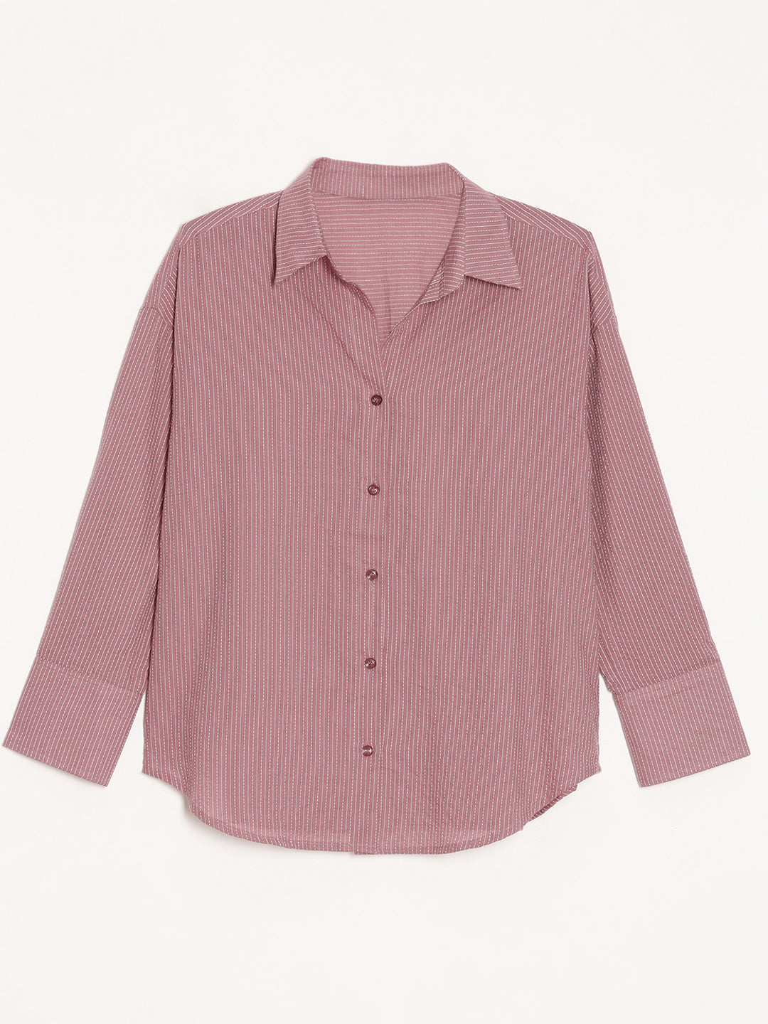 Oversized Cotton Shirts - Mauve