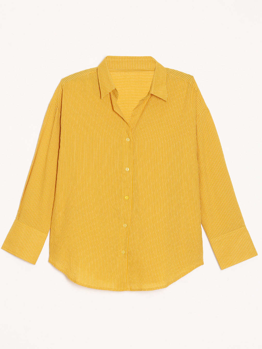 Oversized Cotton Shirts - Yellow