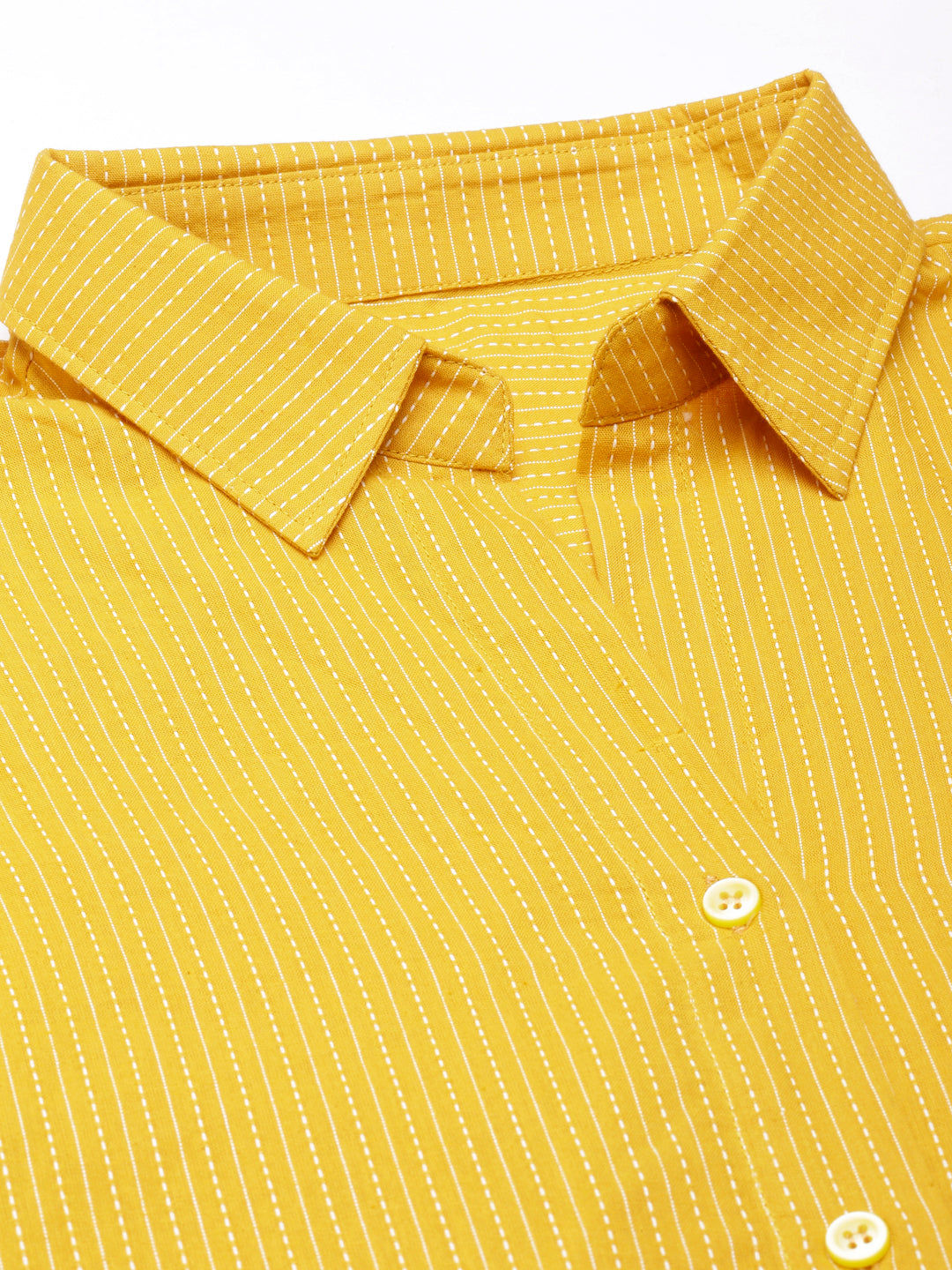 Oversized Cotton Shirts - Yellow
