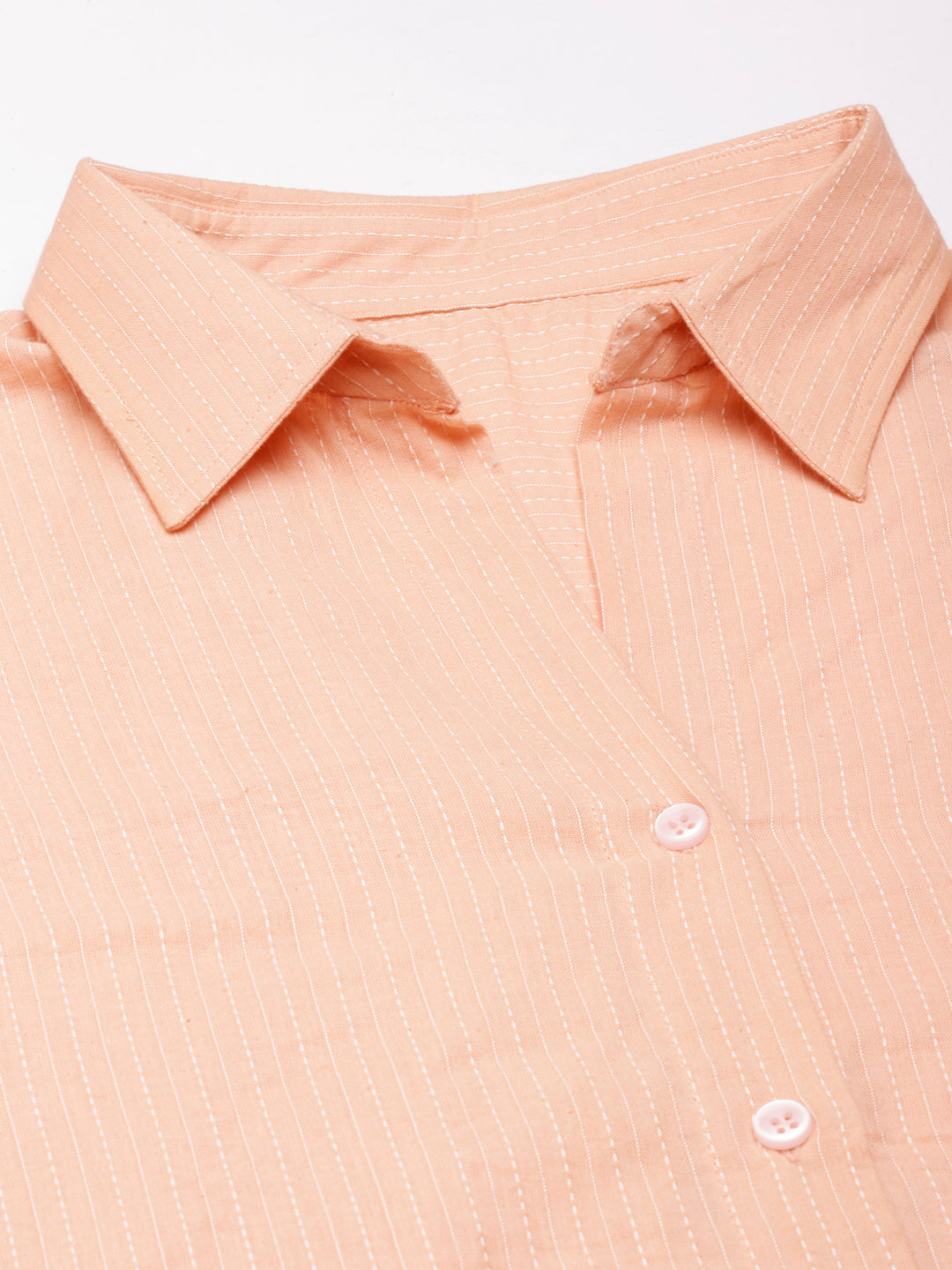 Oversized Cotton Shirts - Peach