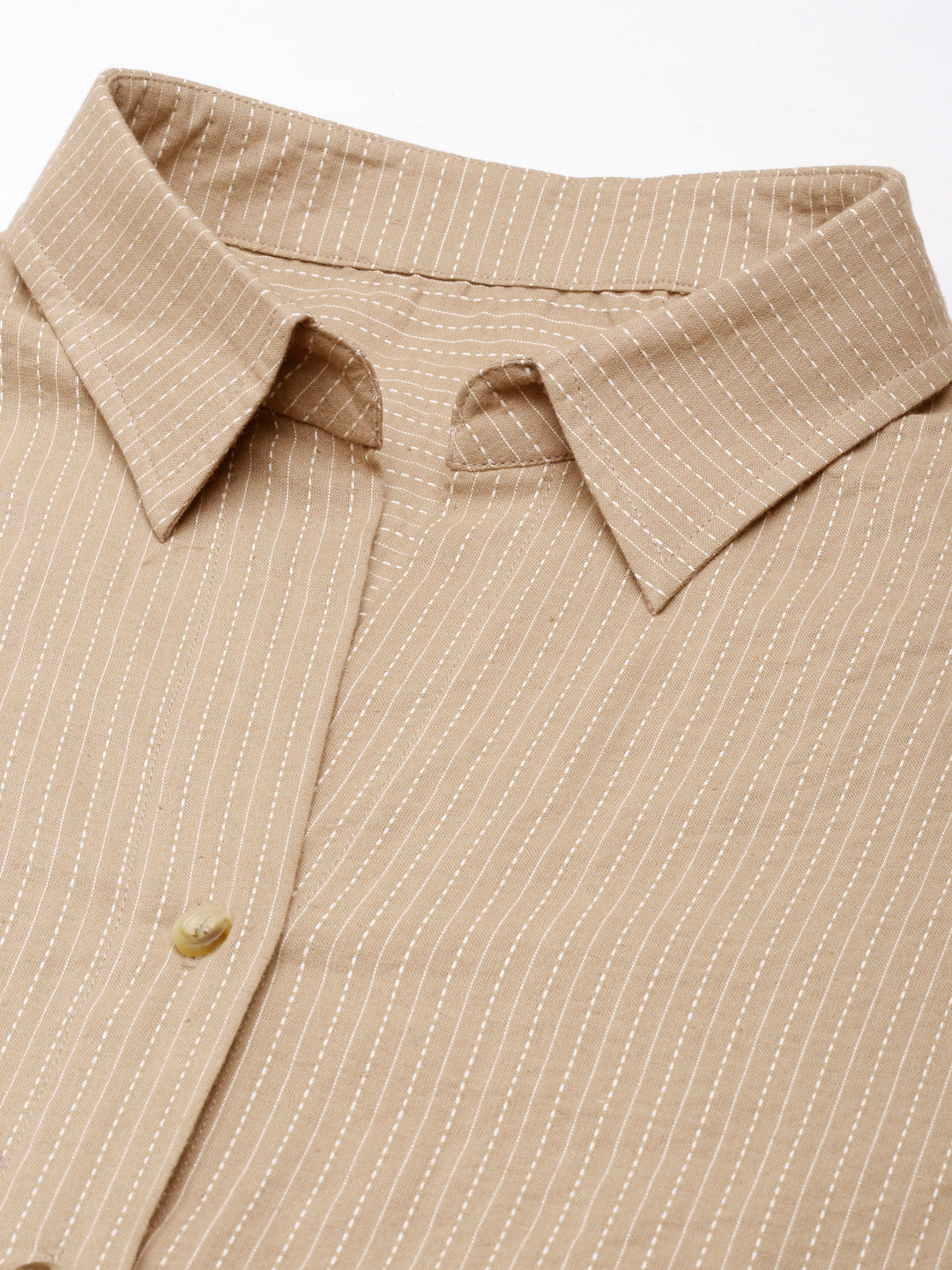 Oversized Cotton Shirts - Nude Brown