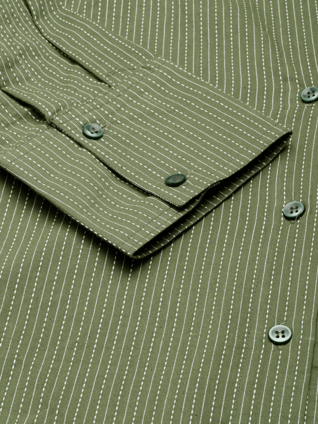 Oversized Cotton Shirts - Olive green