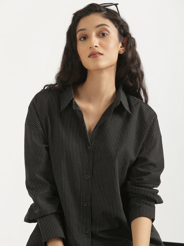 Oversized Cotton Shirts - Black