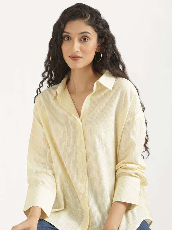 Oversized Cotton Shirts - Cream