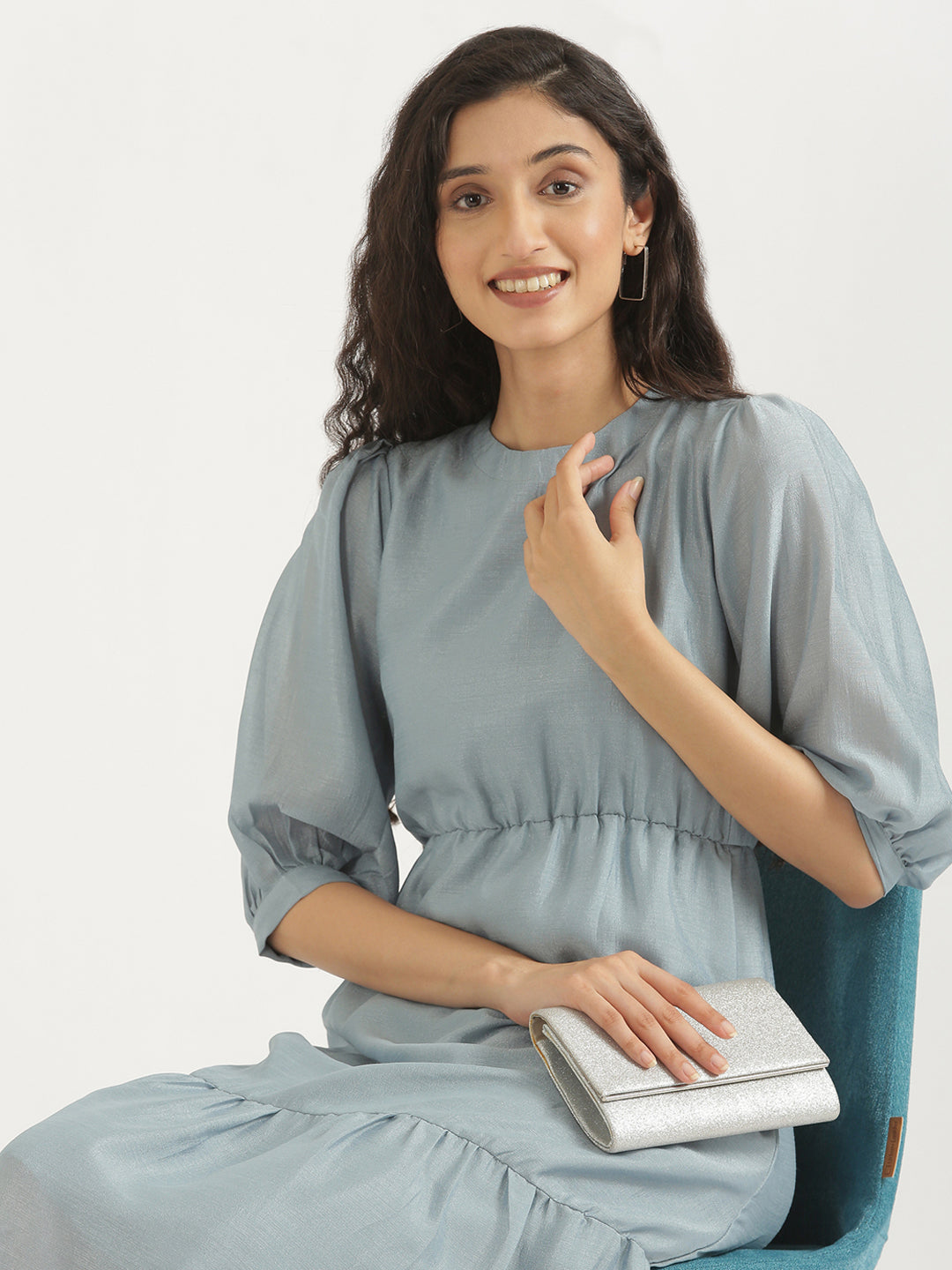 Powder Blue Midi Dress