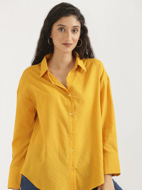 Oversized Cotton Shirts - Yellow