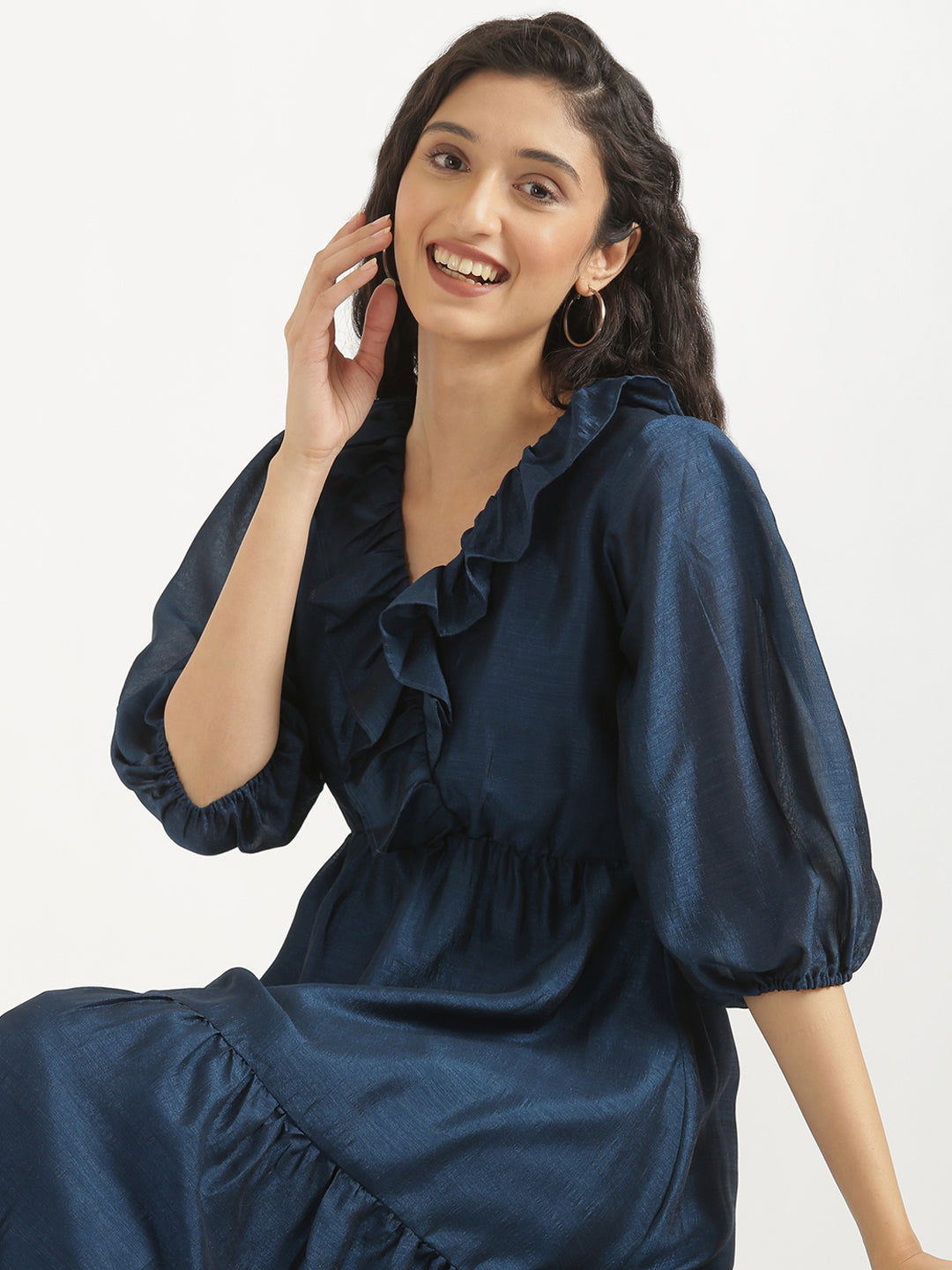 Navy Blue Angarakha Dress