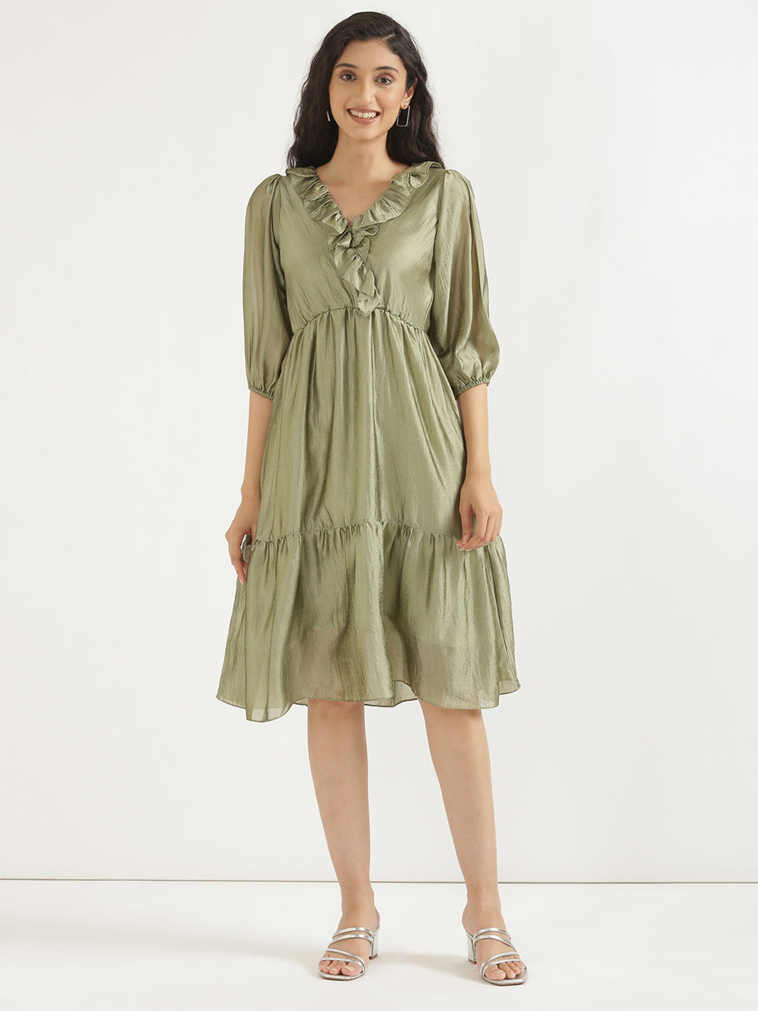 Olive Angarakha Dress