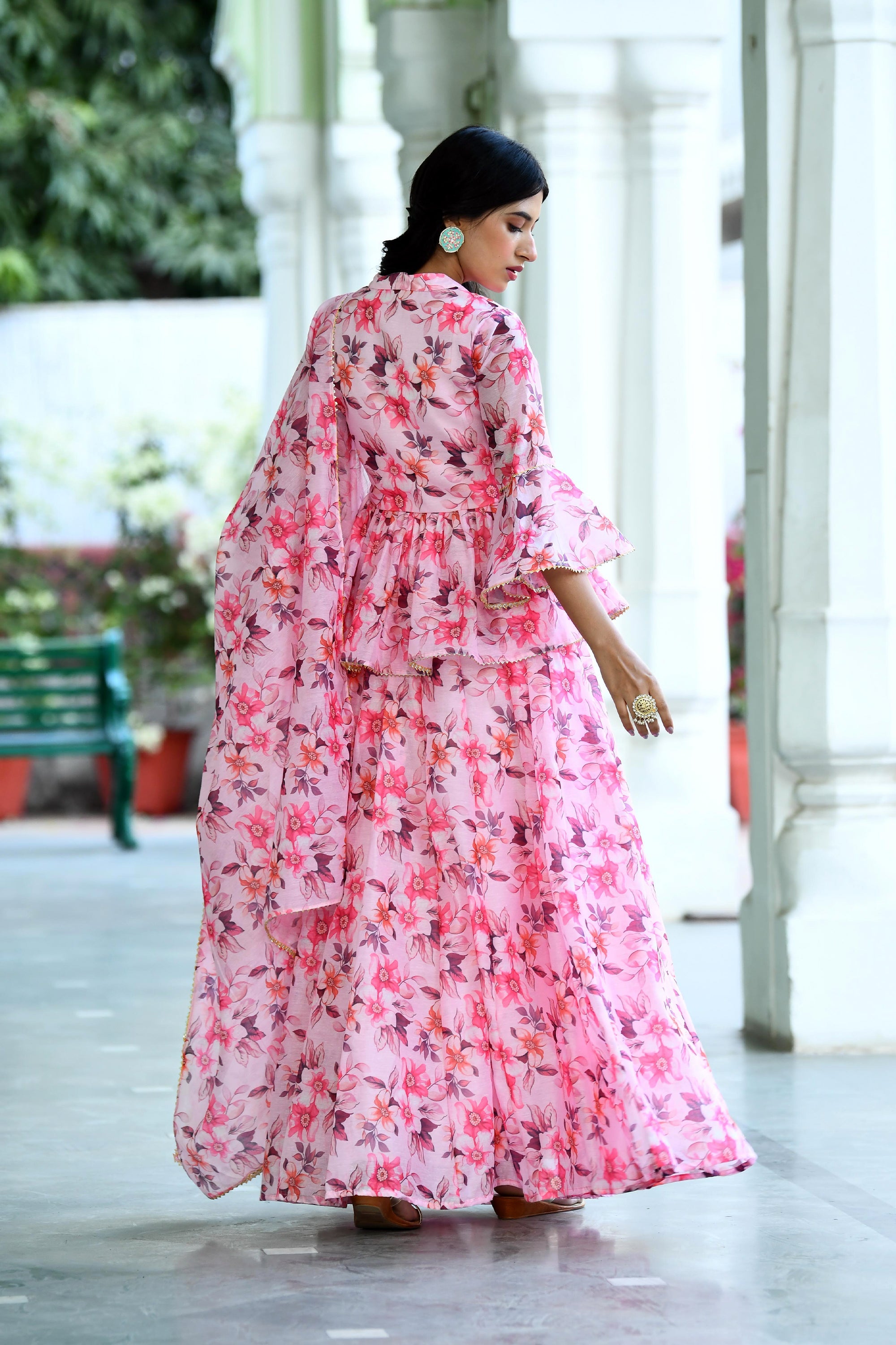 Pink Floral Lehenga for women BY SUTI KAPDA -3PC SET