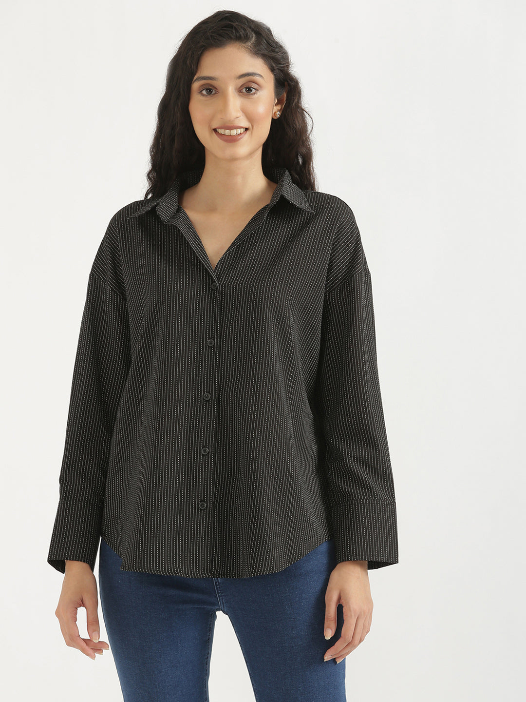 Oversized Cotton Shirts - Black