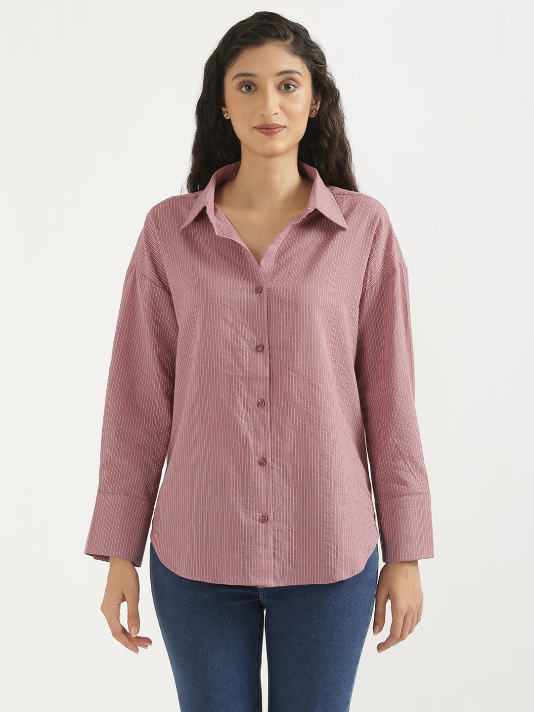 Oversized Cotton Shirts - Mauve