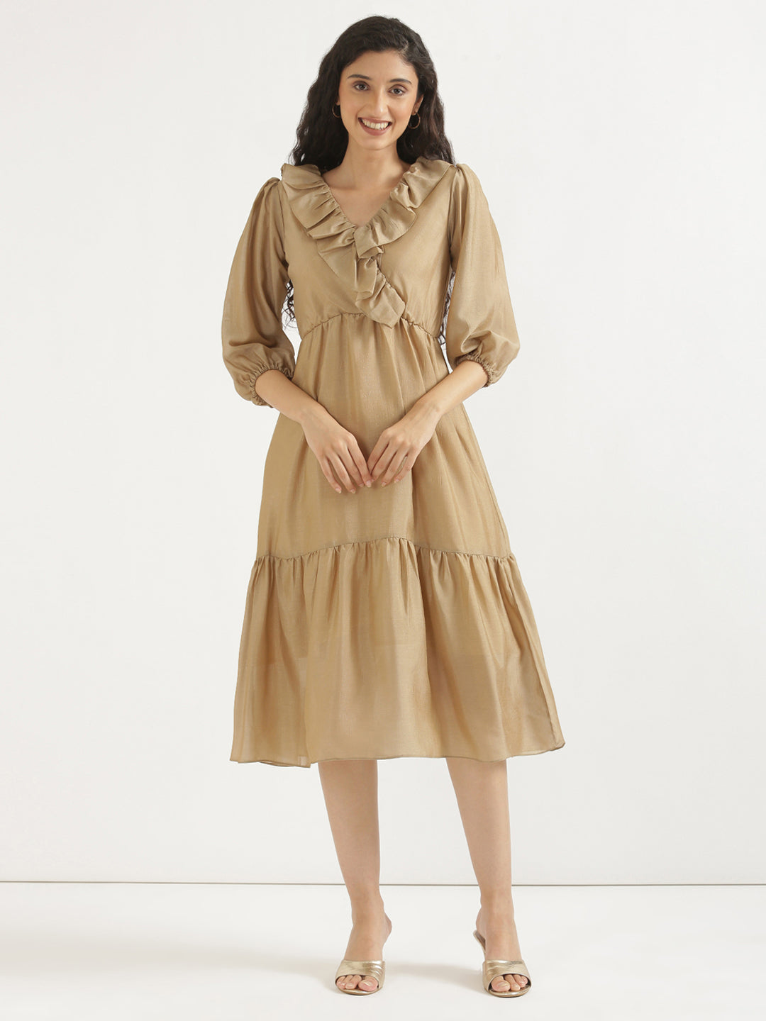 Nude Brown Angarakha Dress
