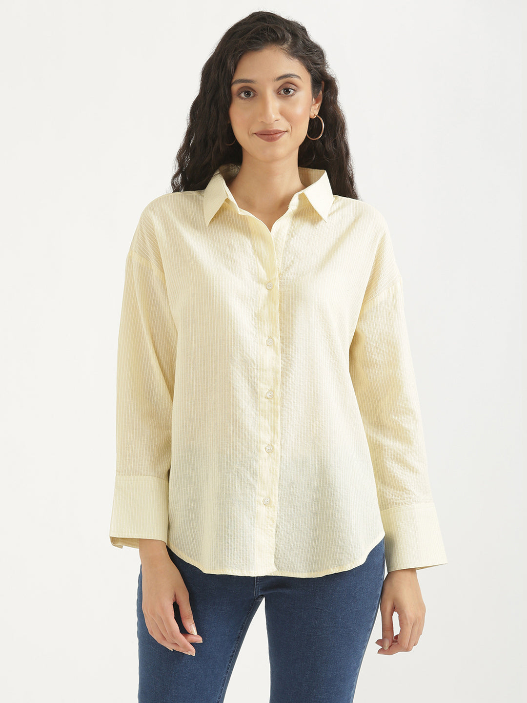 Oversized Cotton Shirts - Cream