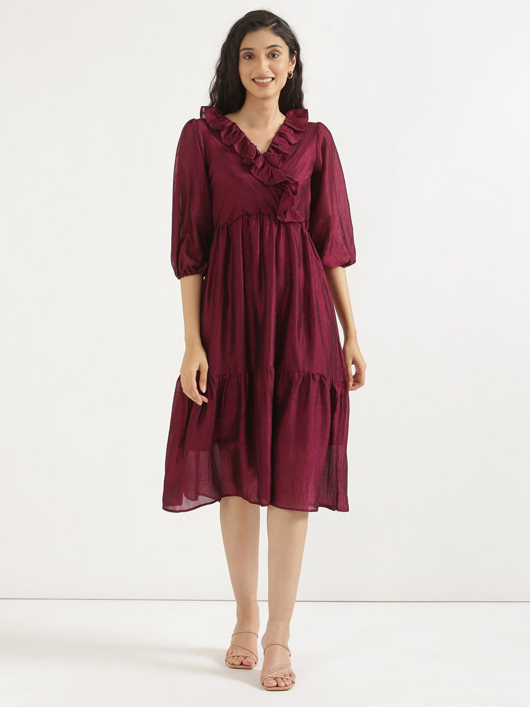 Burgandy Angarakha Dress