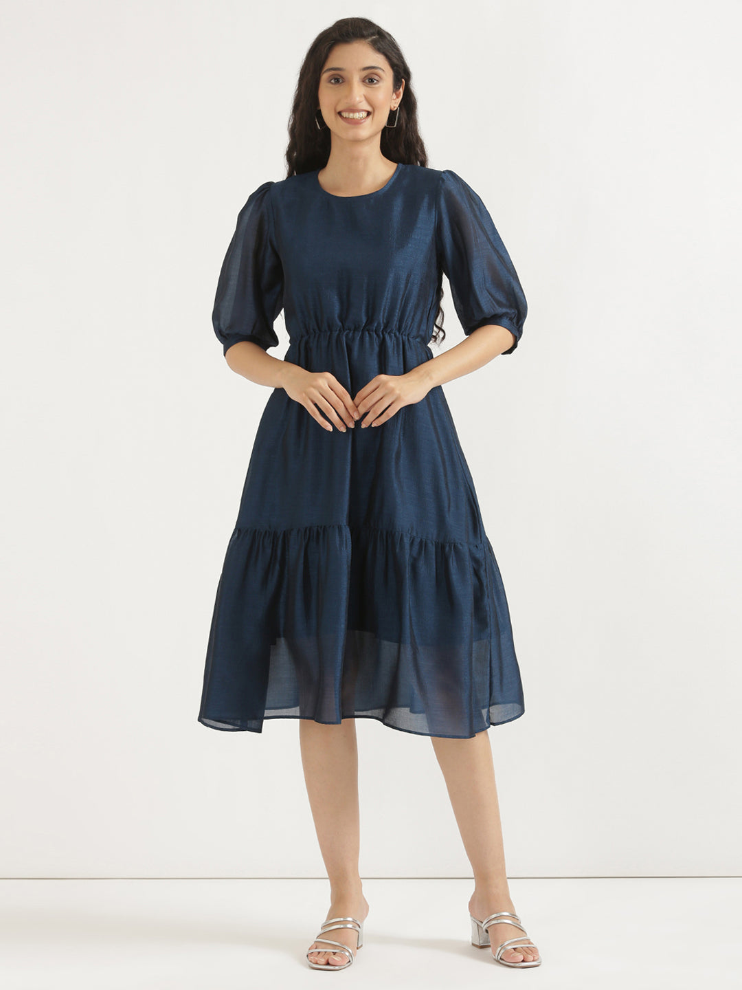 Navy Blue Midi Dress