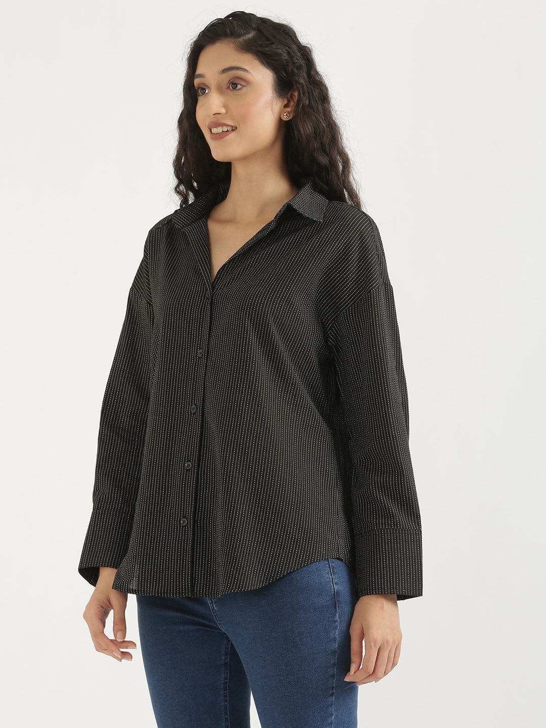 Oversized Cotton Shirts - Black