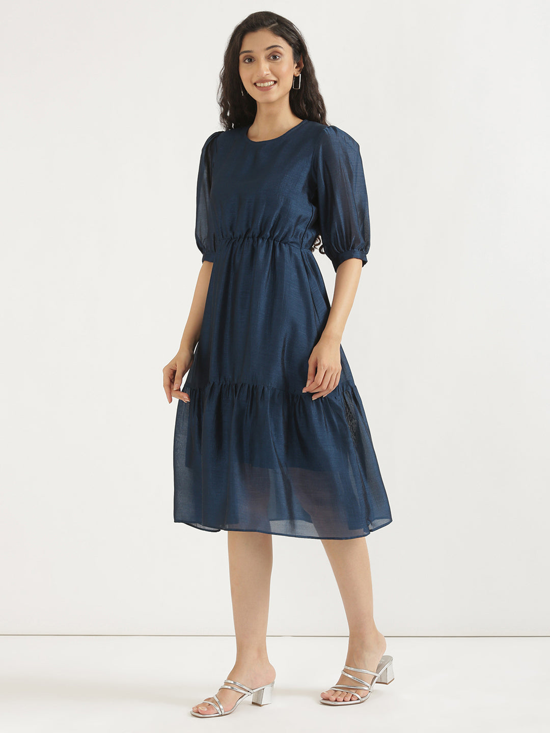 Navy Blue Midi Dress