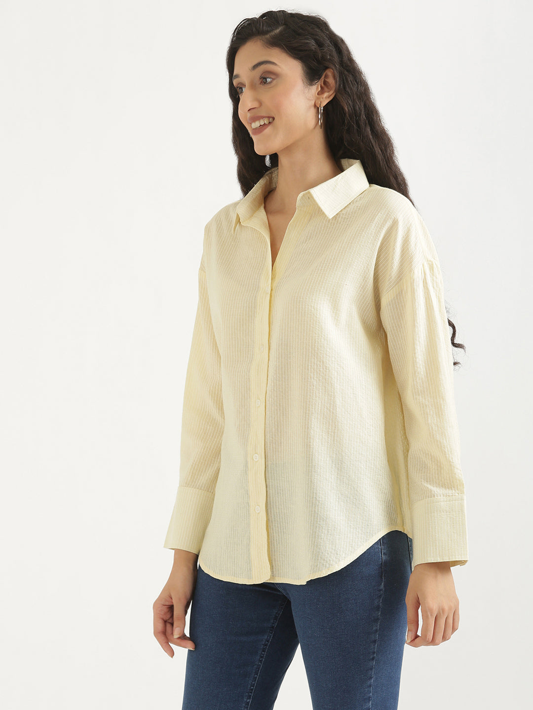 Oversized Cotton Shirts - Cream