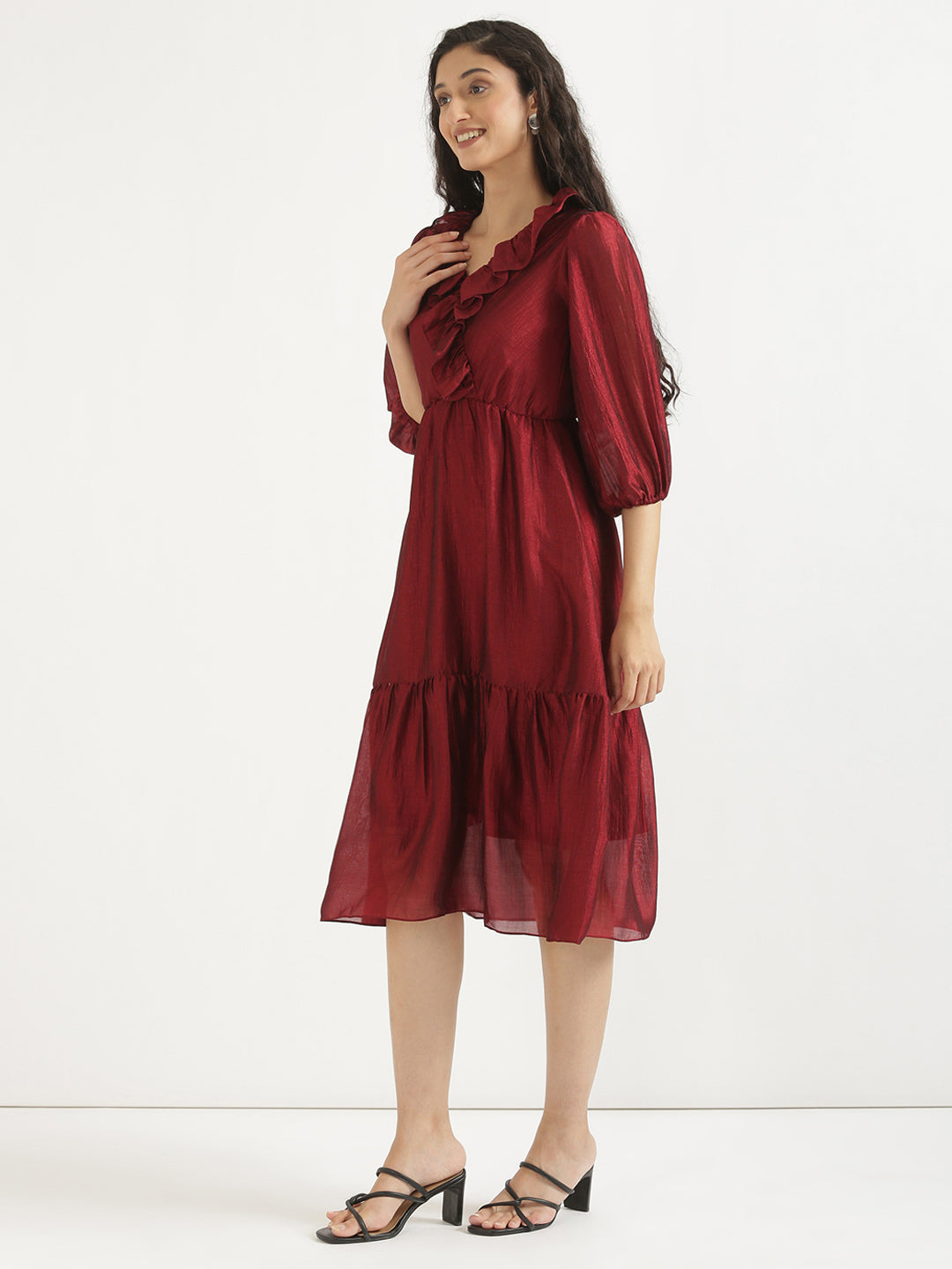 Maroon Angarakha Dress