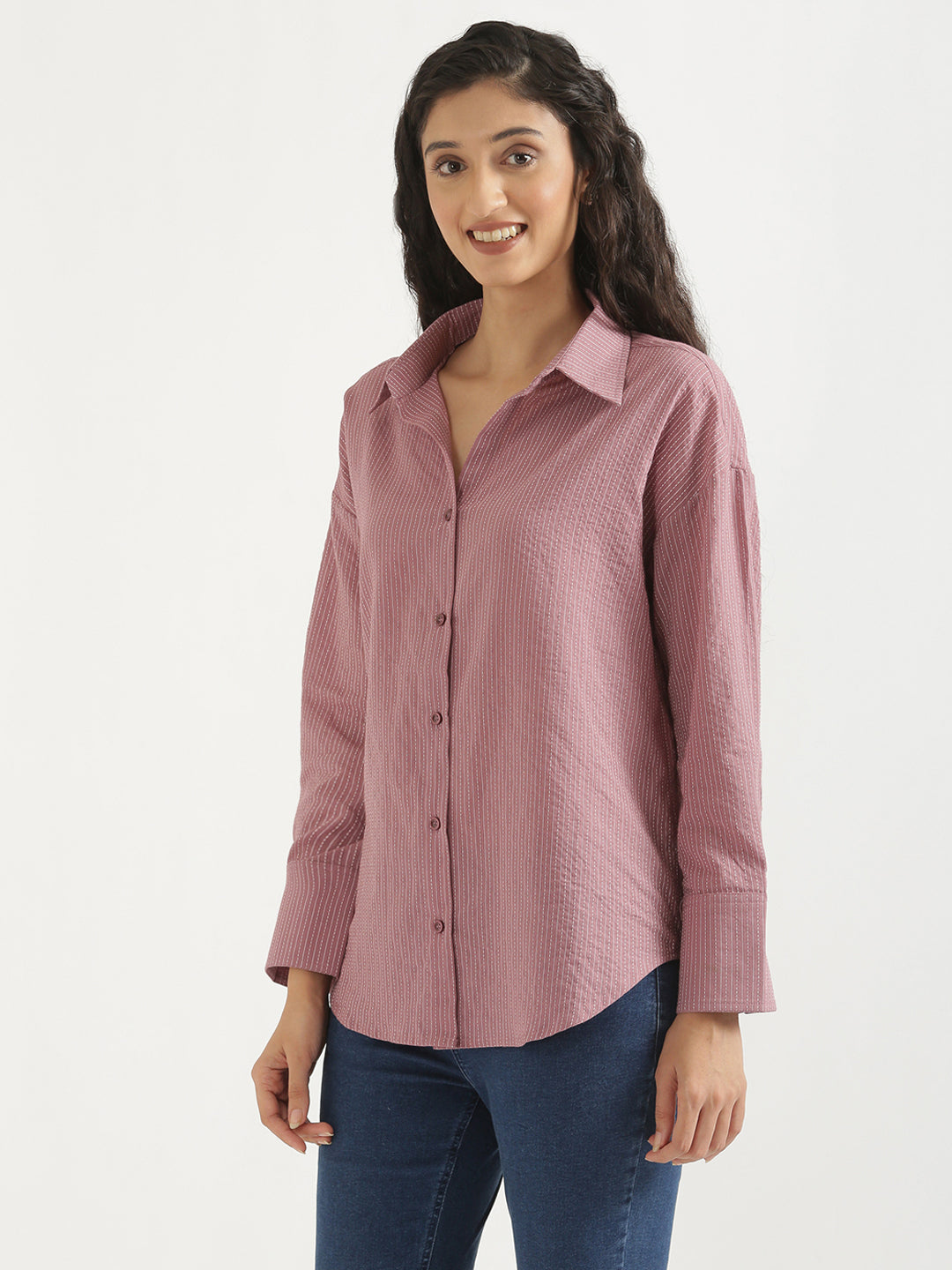 Oversized Cotton Shirts - Mauve