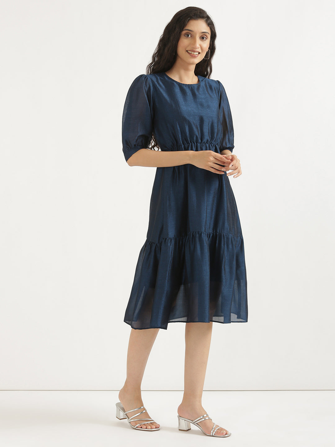 Navy Blue Midi Dress