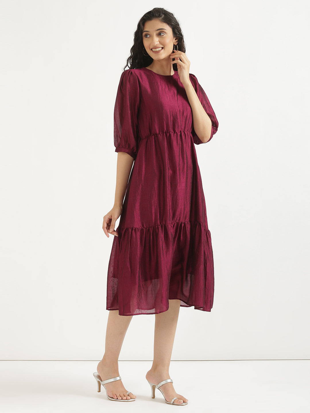 Burgandy Midi Dress
