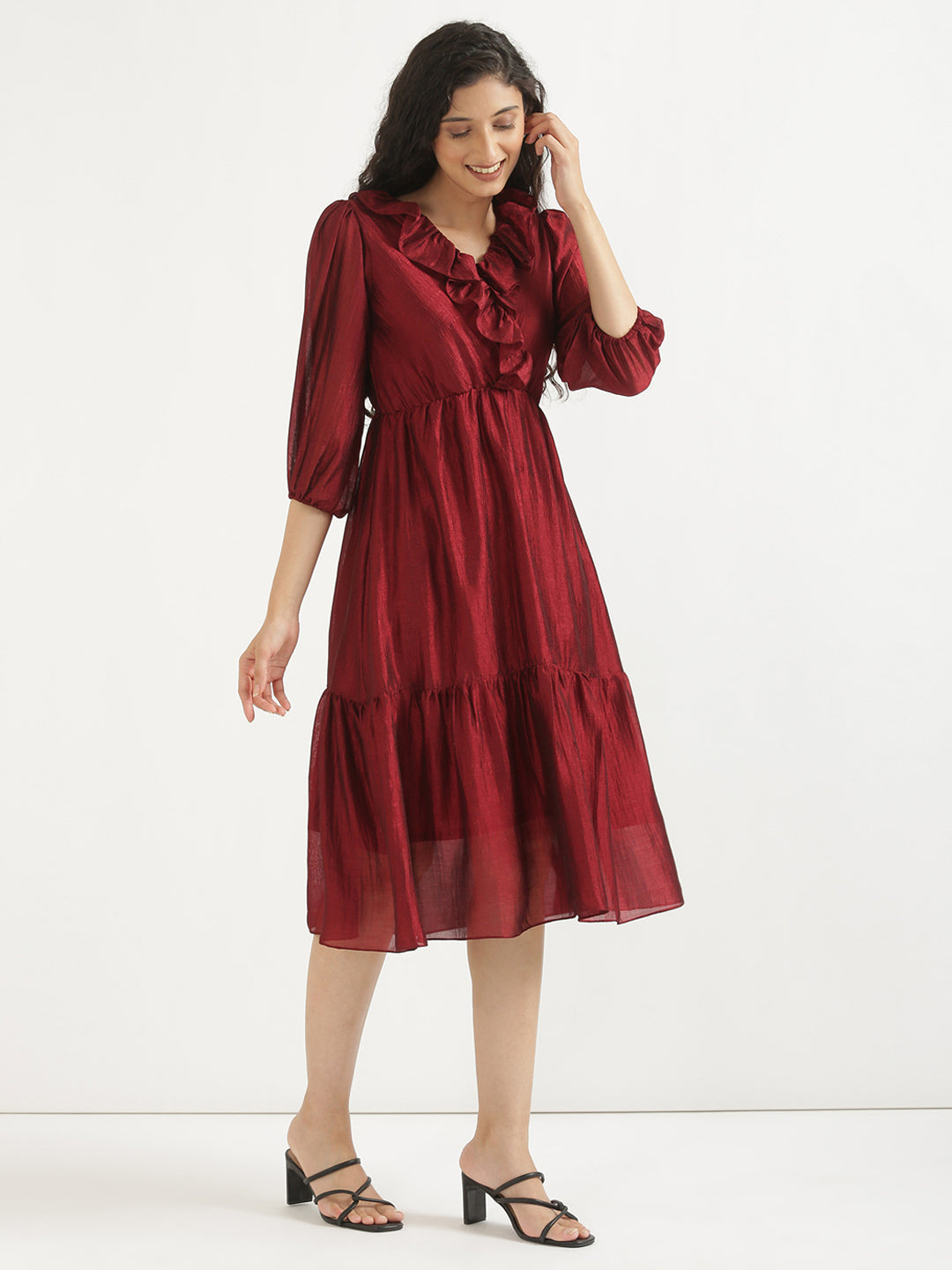 Maroon Angarakha Dress
