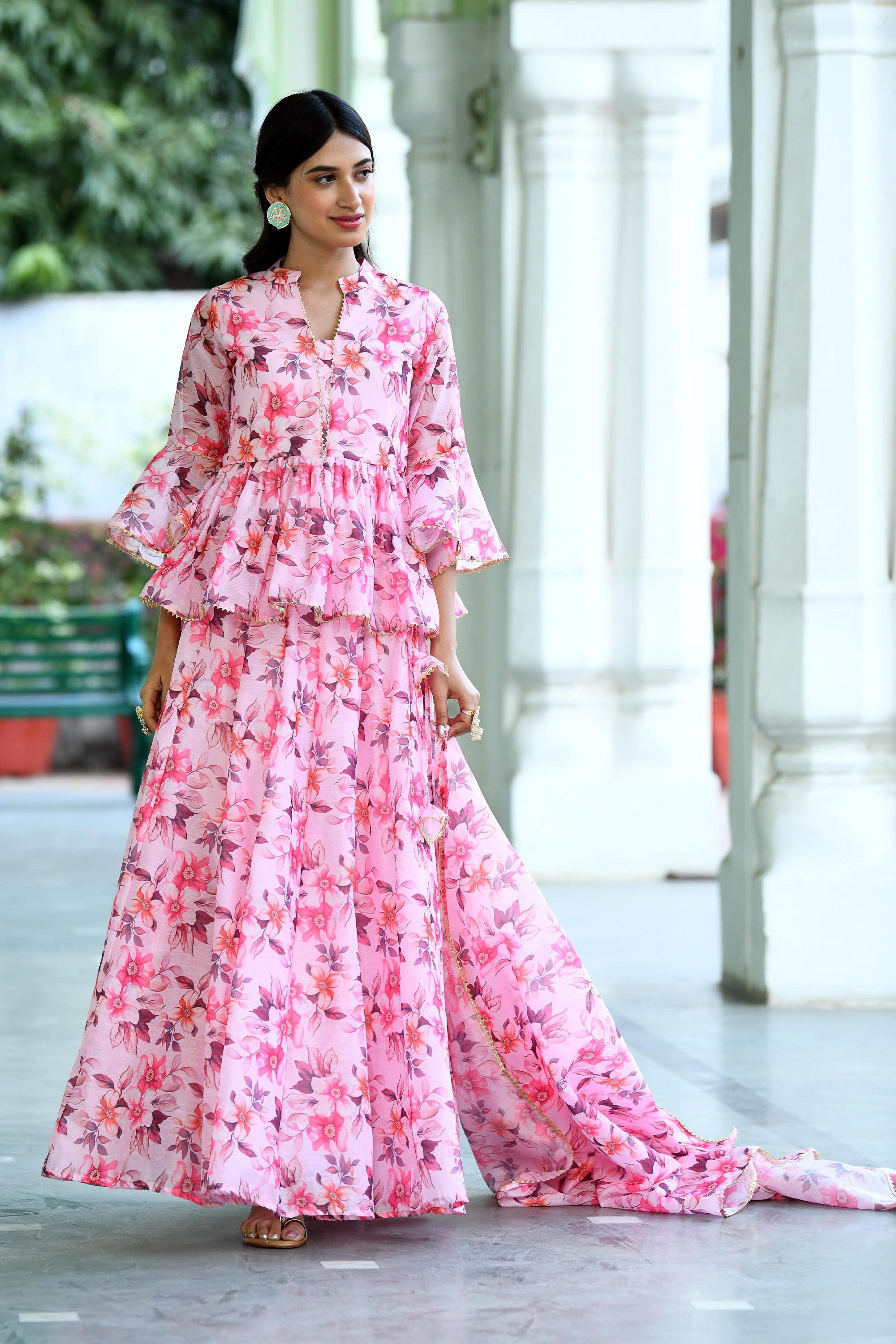 Pink Floral Lehenga for women BY SUTI KAPDA -3PC SET