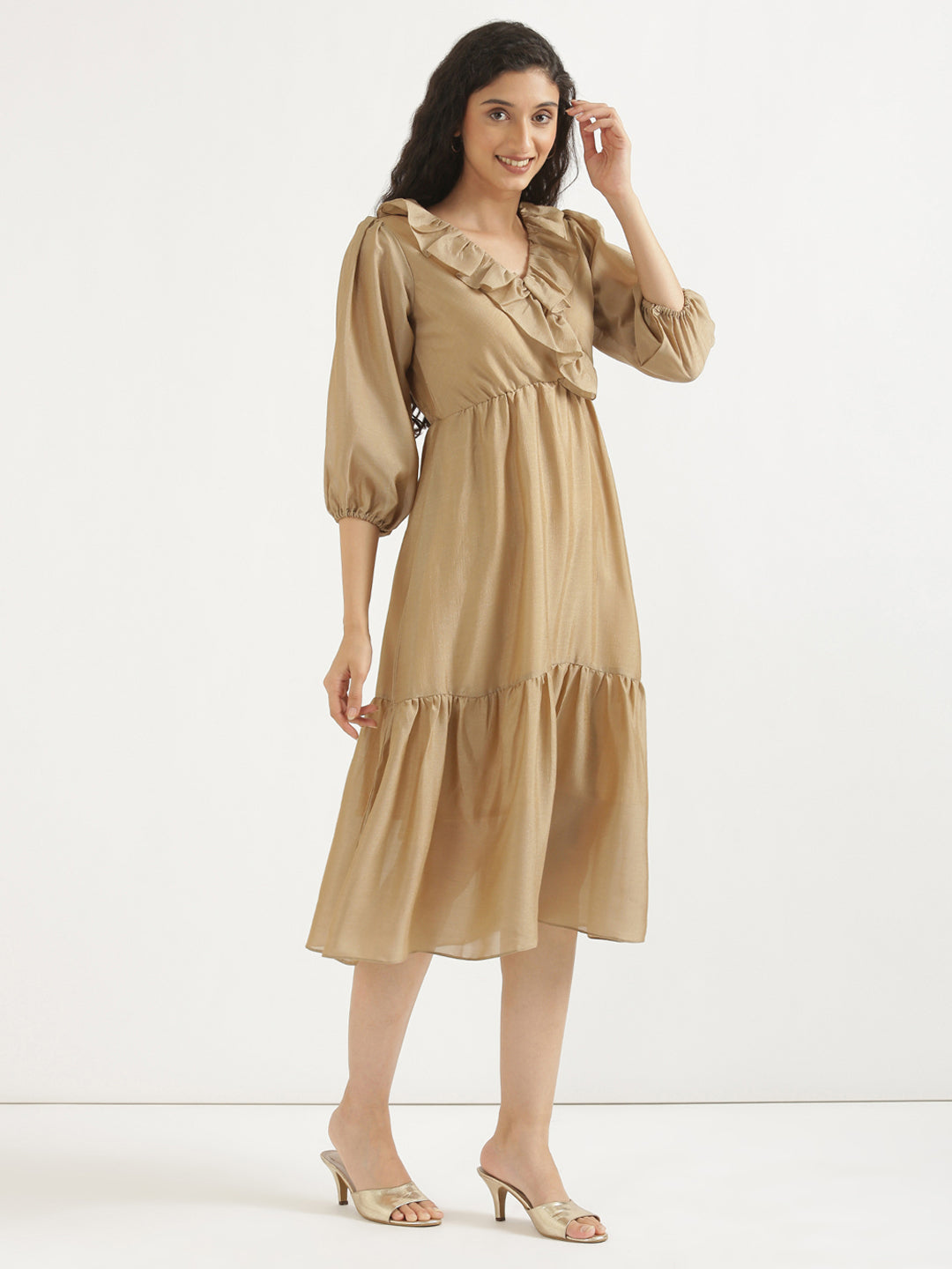 Nude Brown Angarakha Dress