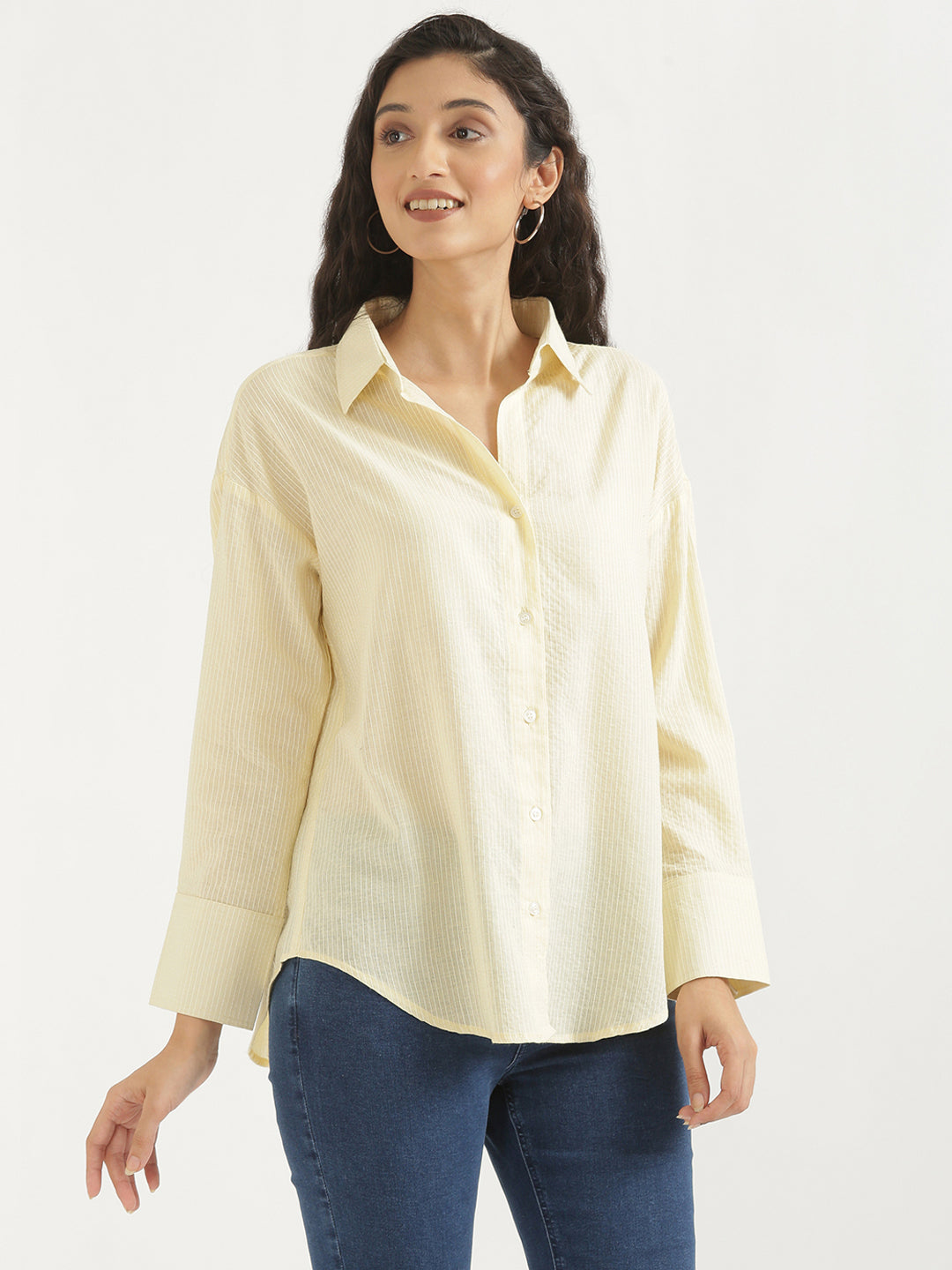 Oversized Cotton Shirts - Cream