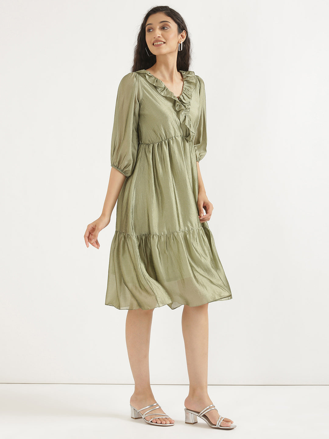 Olive Angarakha Dress