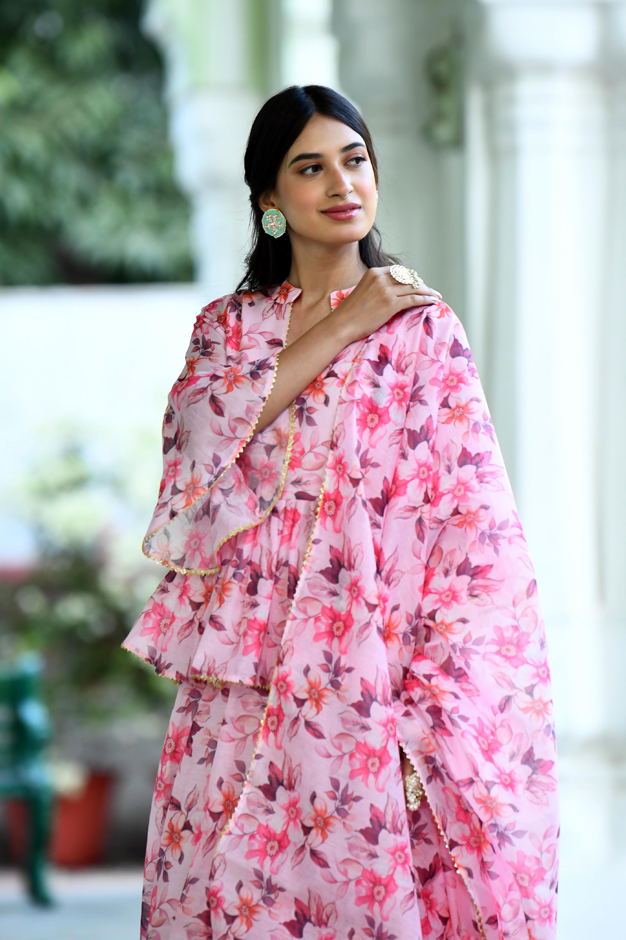 Pink Floral Lehenga for women BY SUTI KAPDA -3PC SET