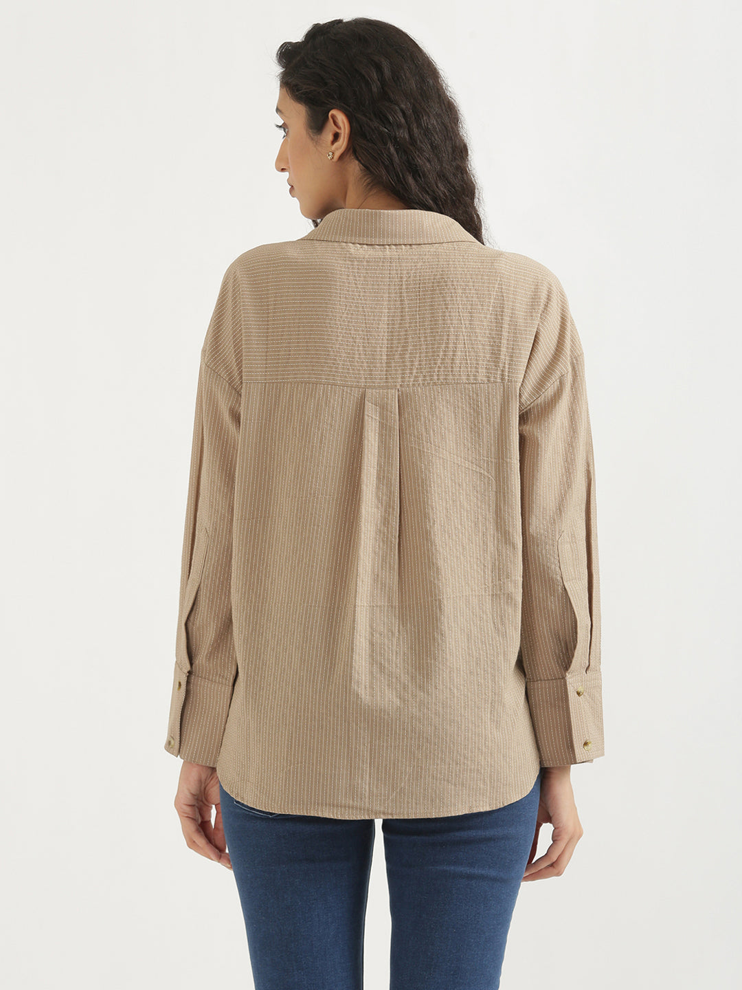 Oversized Cotton Shirts - Nude Brown