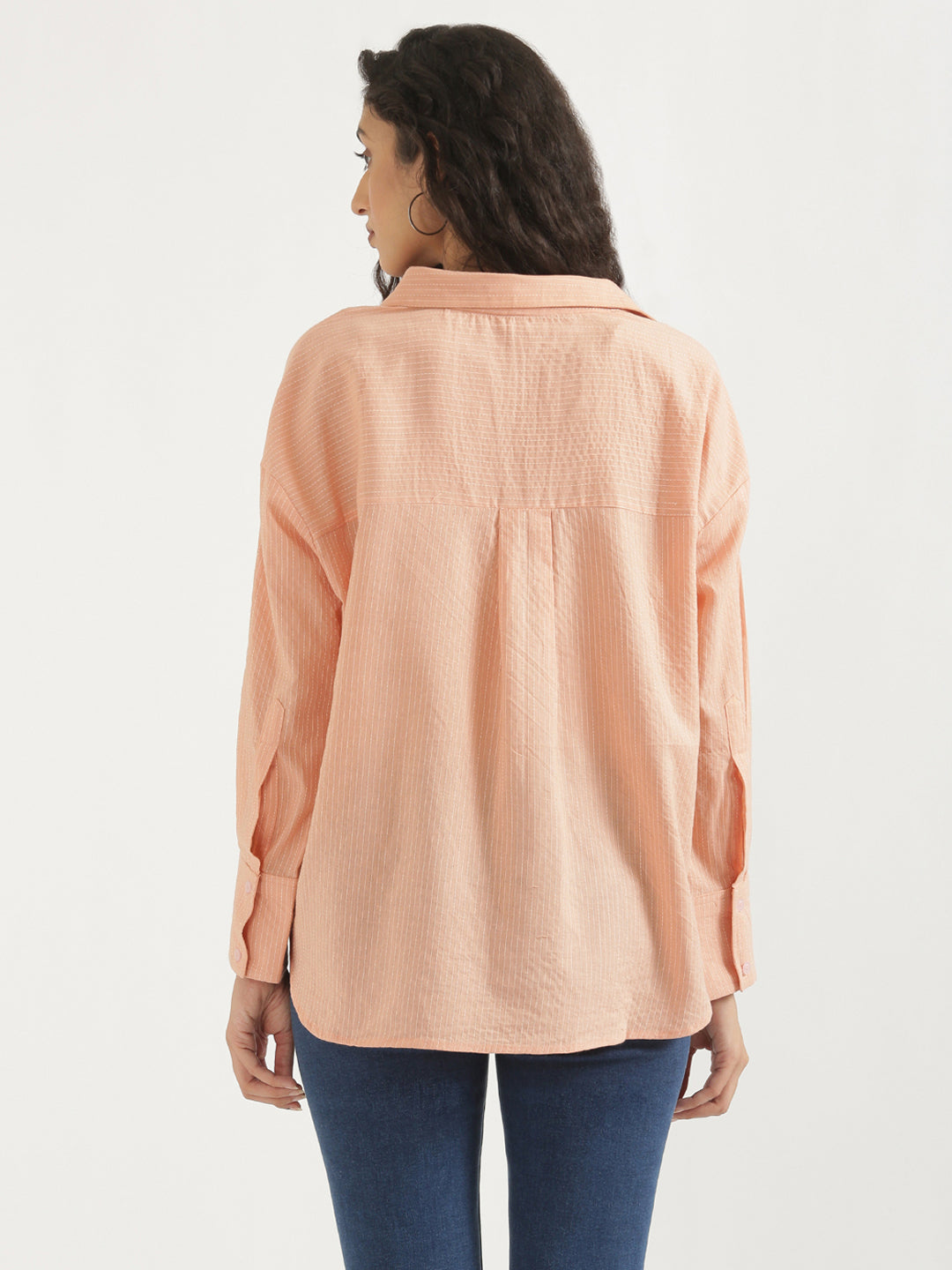 Oversized Cotton Shirts - Peach