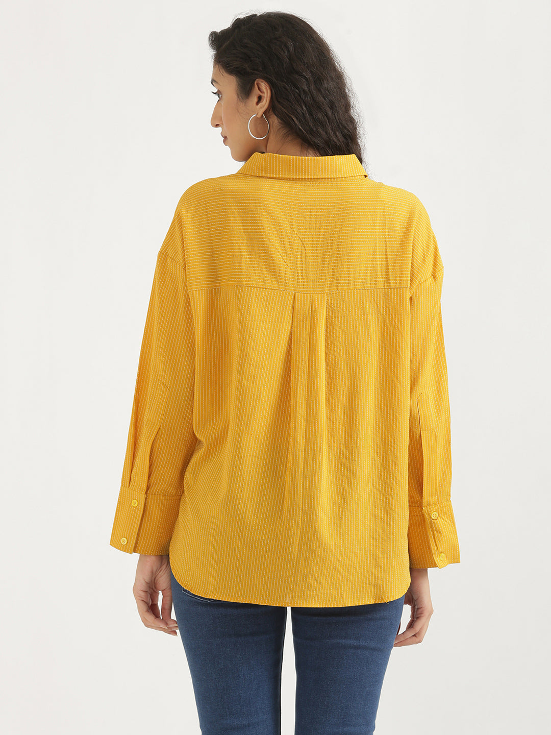 Oversized Cotton Shirts - Yellow