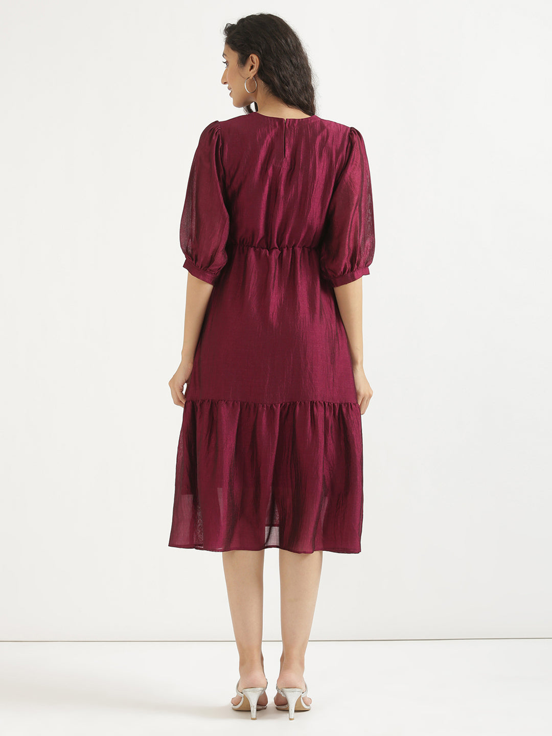 Burgandy Midi Dress