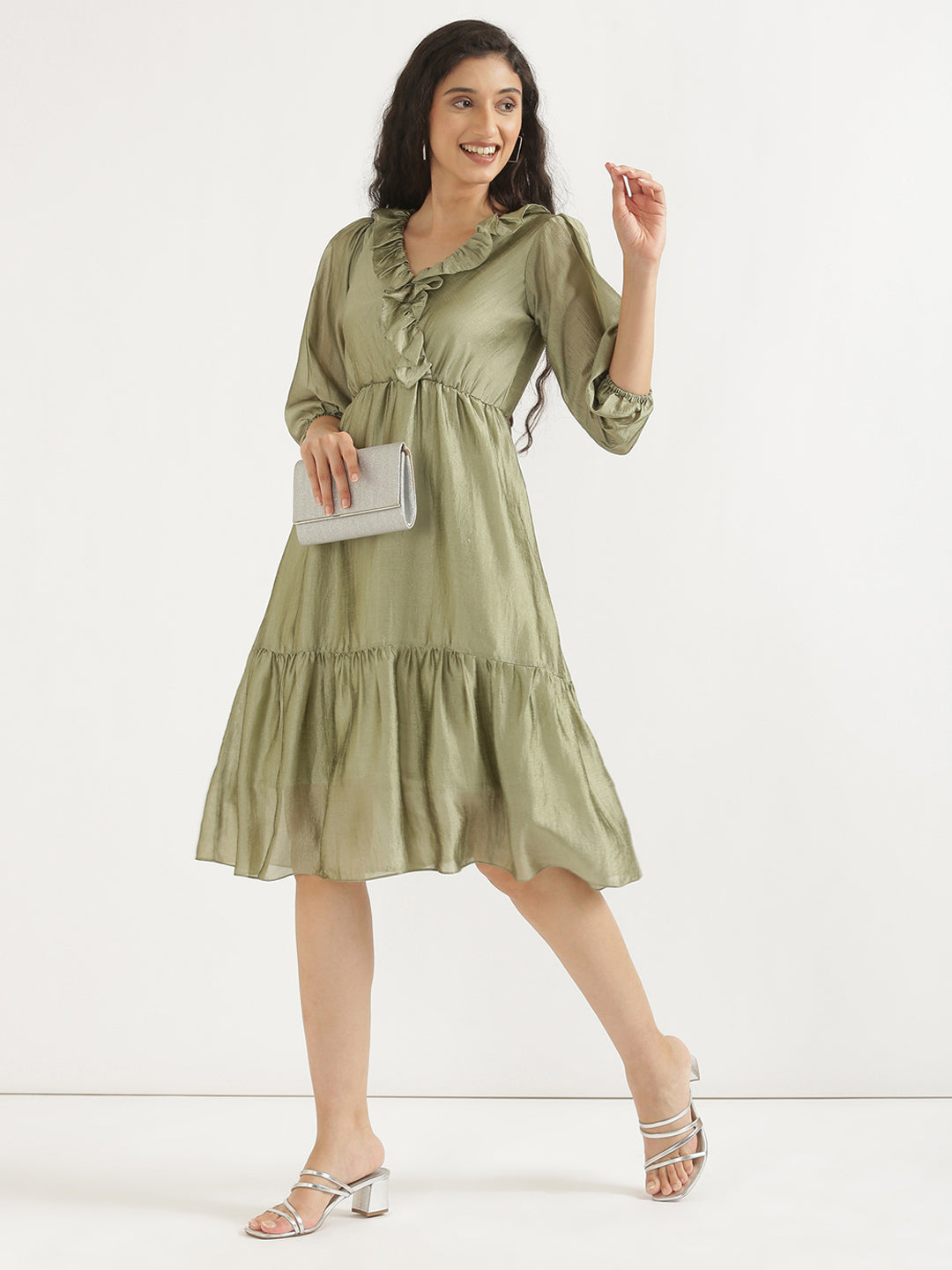 Olive Angarakha Dress
