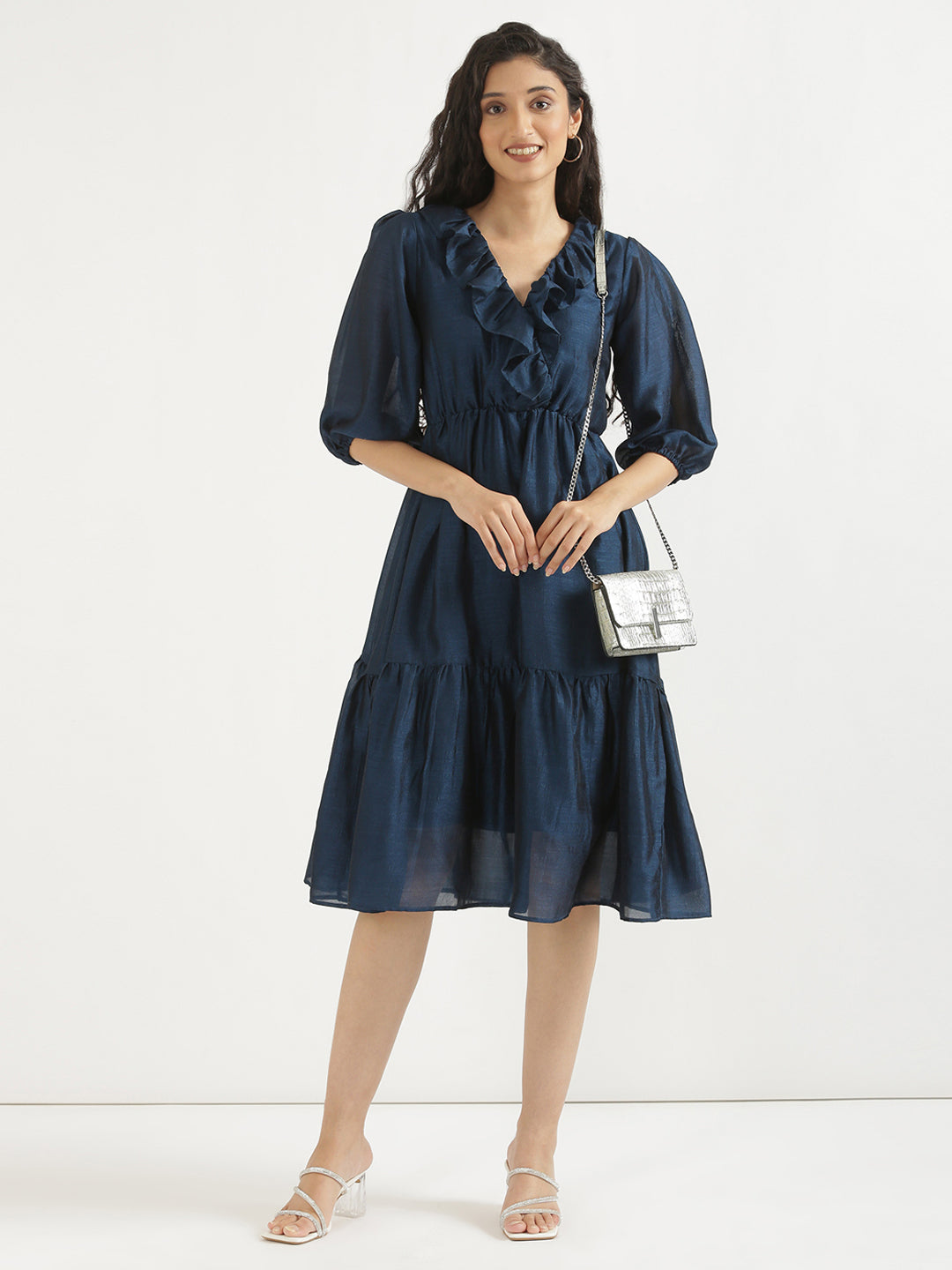 Navy Blue Angarakha Dress