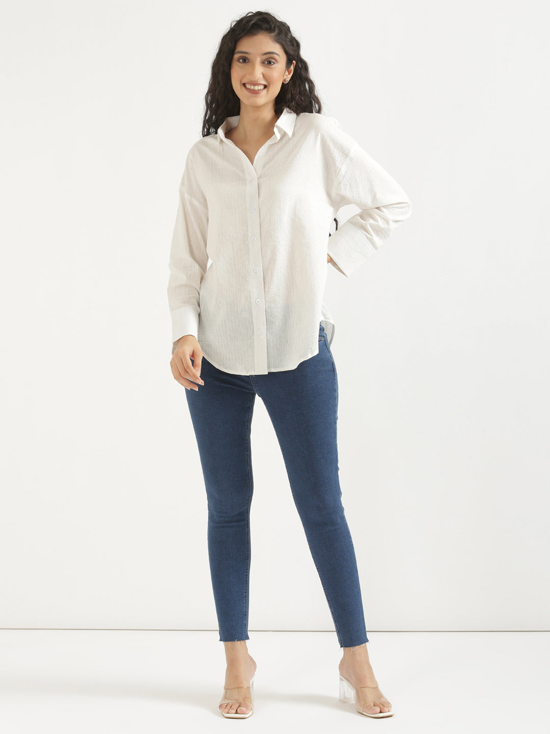 Oversized Cotton Shirts - White