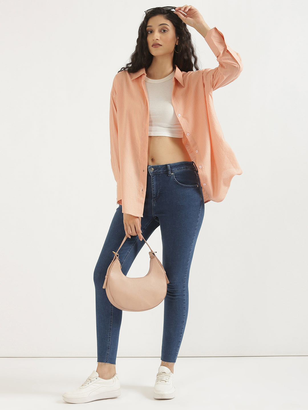 Oversized Cotton Shirts - Peach