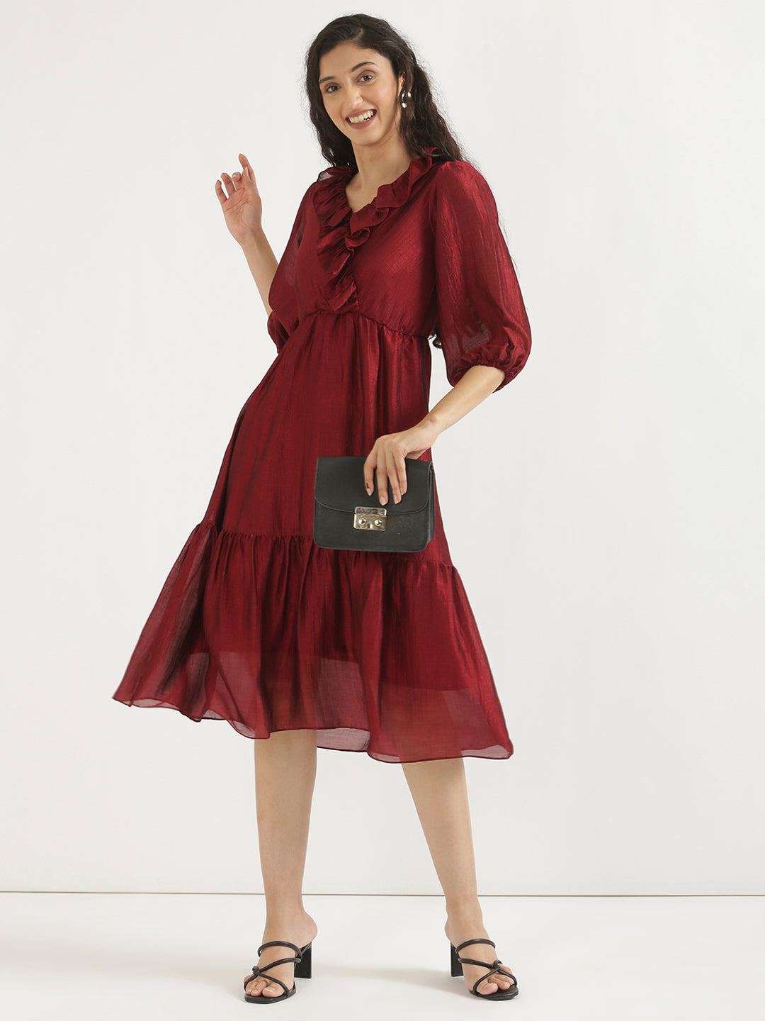 Maroon Angarakha Dress