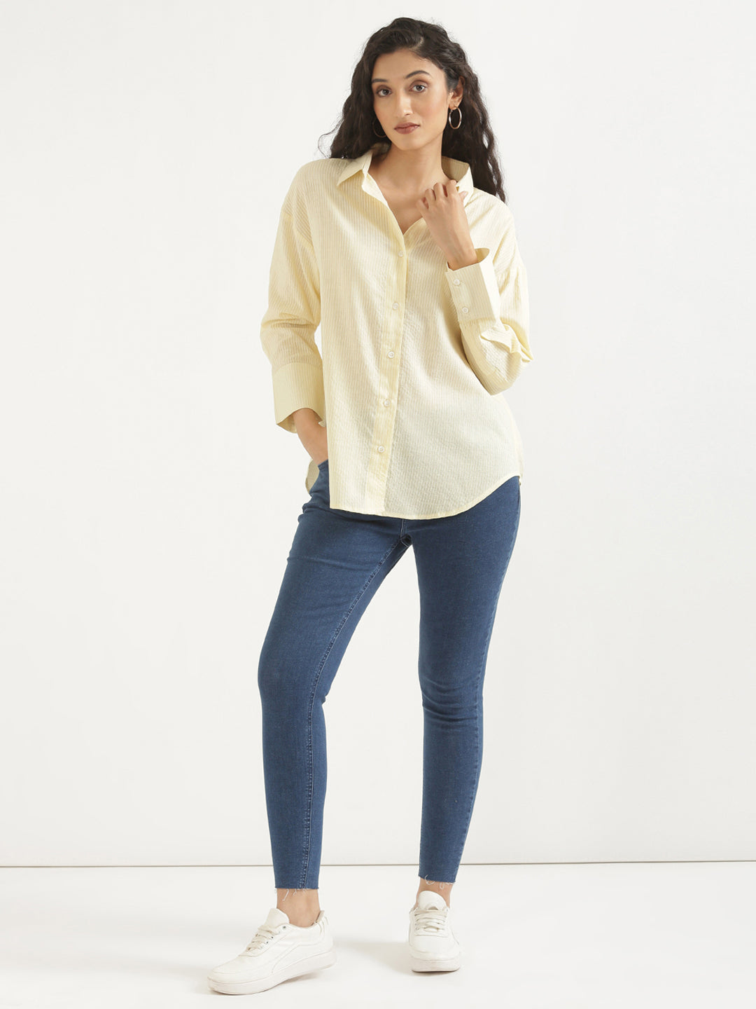 Oversized Cotton Shirts - Cream