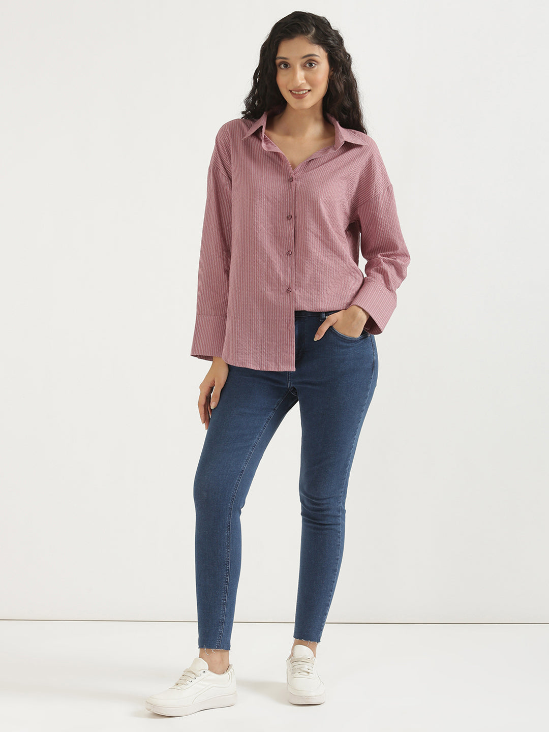 Oversized Cotton Shirts - Mauve