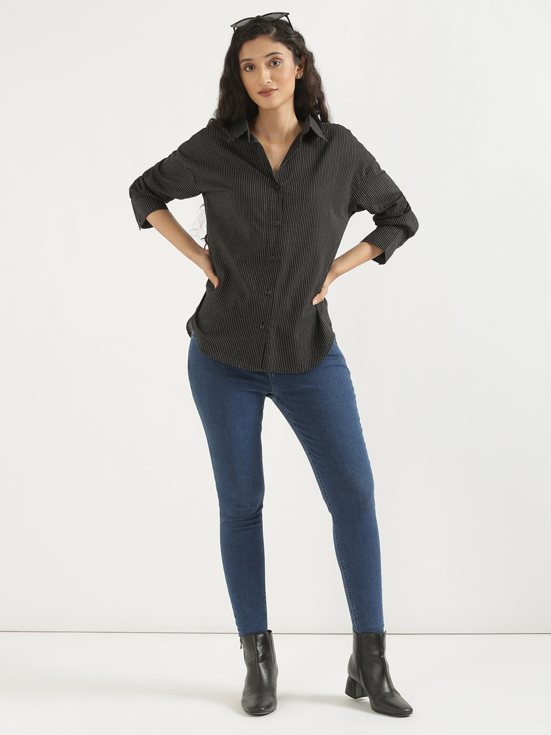 Oversized Cotton Shirts - Black