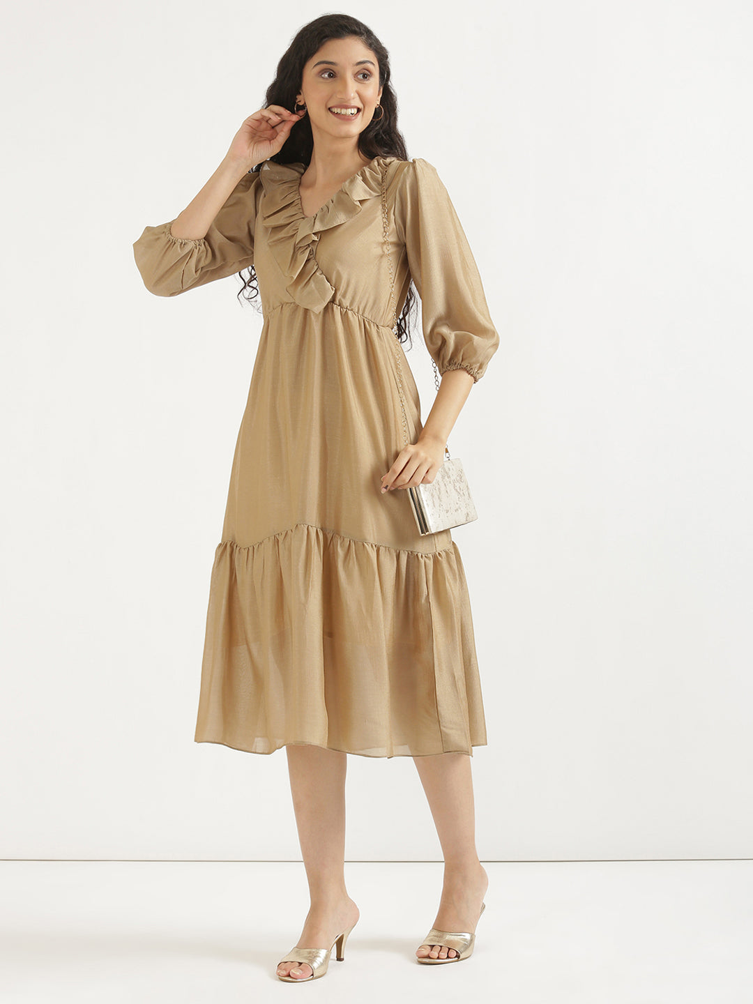Nude Brown Angarakha Dress