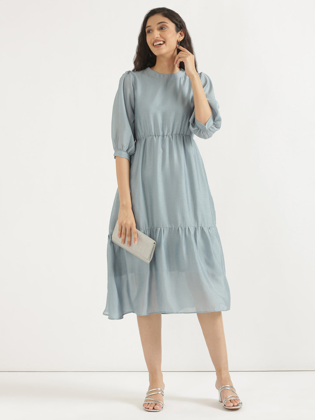 Powder Blue Midi Dress
